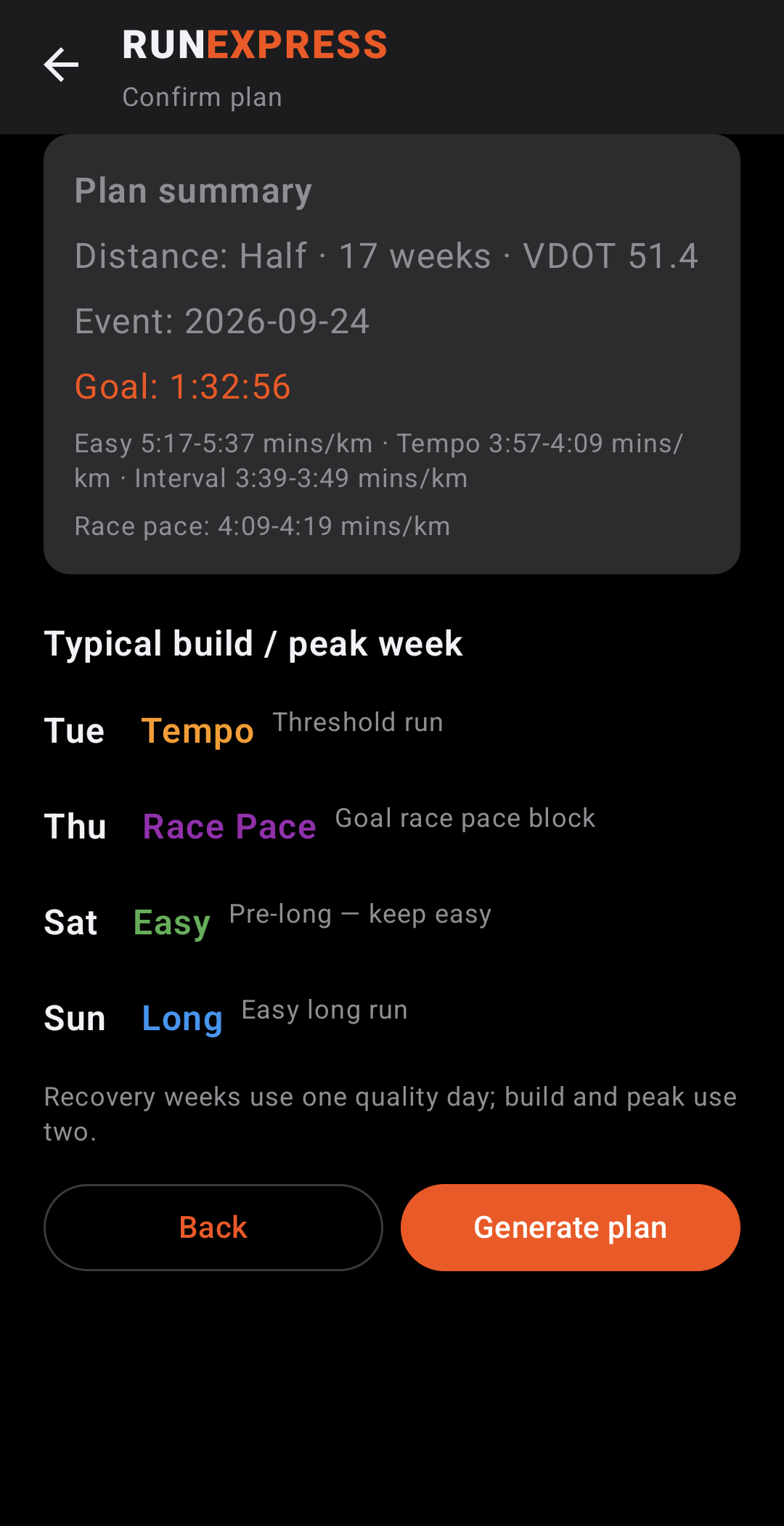 Workout detail with steps on Android